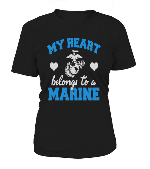 my heart belongs to a marine marine Women's T-Shirt