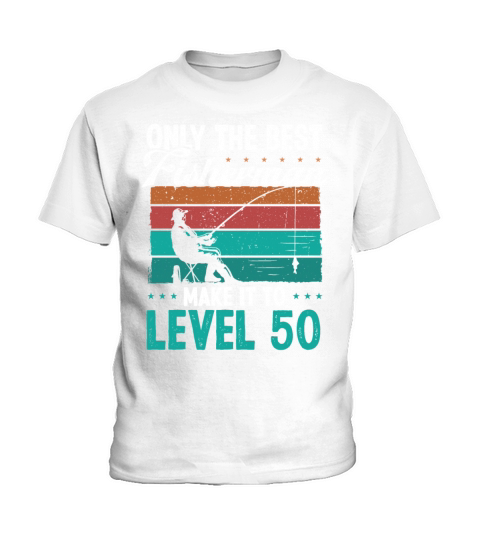 50 Year Old Vintage Fishing 50th Birthday Fisher Kids T-Shirt