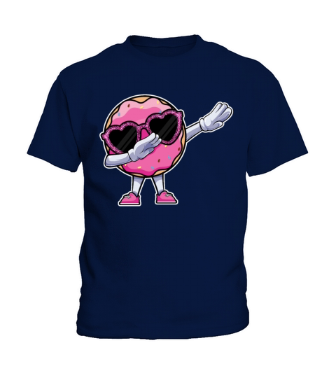 Dabbing Donut Wearing Glass - Funny Dab Doughnut Kids T-Shirt