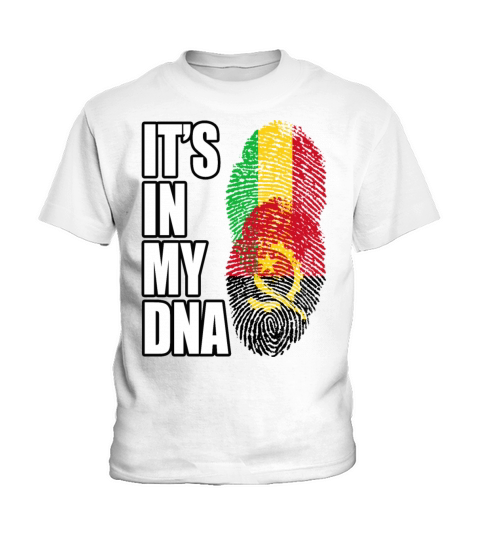 Malian And Angolan Mix Heritage DNA Flag Kids T-Shirt