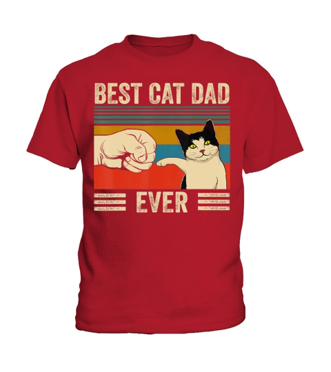 Mens Vintage Best Cat Dad Ever Bump Fit T-Shirt Kids T-Shirt