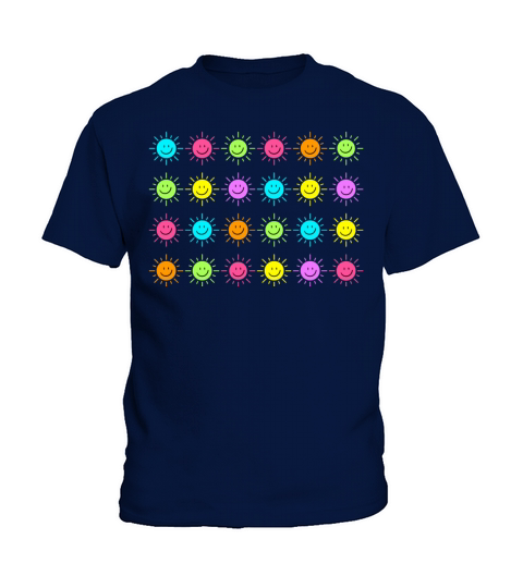 Neon Happy Sun - Multicolor Kids T-Shirt