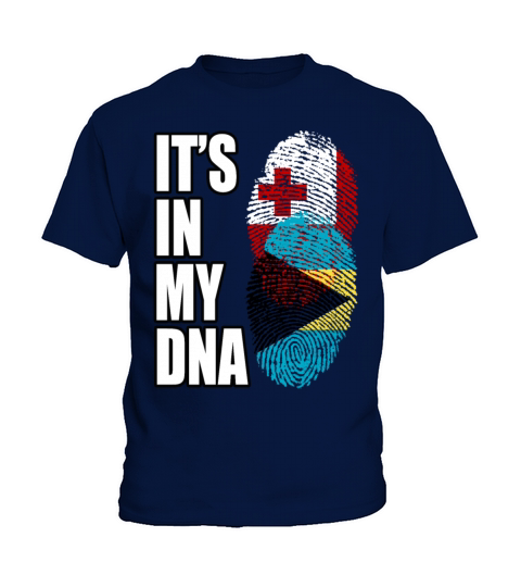 Tongan And Bahamian Mix Heritage DNA Flag Kids T-Shirt