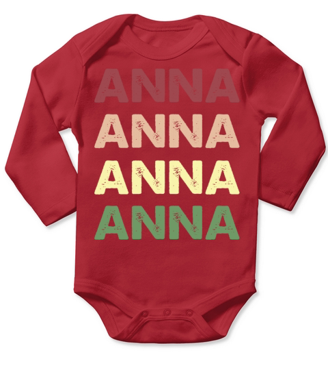 Anna Shirt - Funny Vintage Personalized Anna Long Sleeve Baby One-Piece