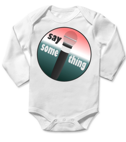Black Microphone Long Sleeve Baby One-Piece