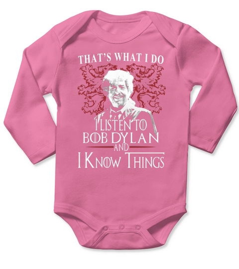 Bob Dylan I KNOW THINGS Long Sleeve Baby One-Piece