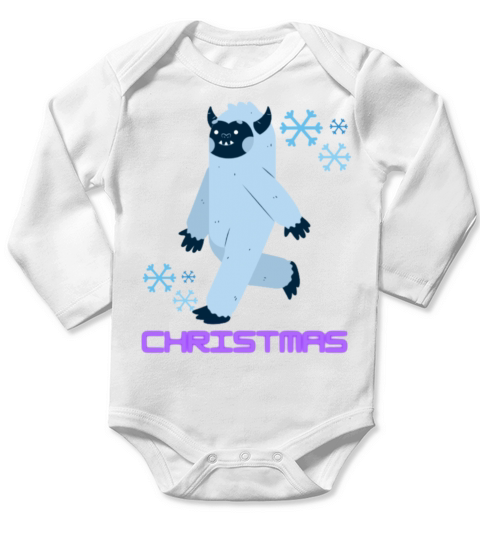 christmas monster snow Long Sleeve Baby One-Piece