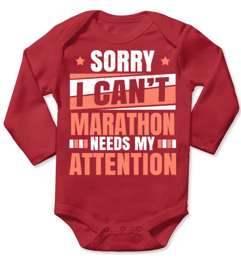 Cool Funny Marathon Needs Attention Mrathoner Joke Long Sleeve Baby One-Piece