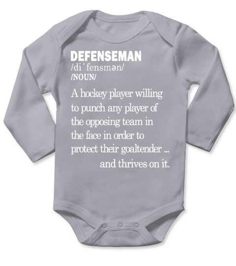 Defenseman Definition - Hockey T-Shirt Long Sleeve Baby One-Piece