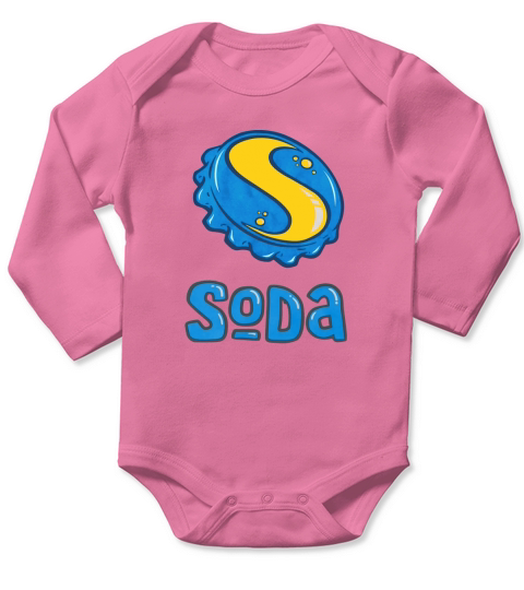 DJ SODA Blue Logo s/s White Long Sleeve Baby One-Piece
