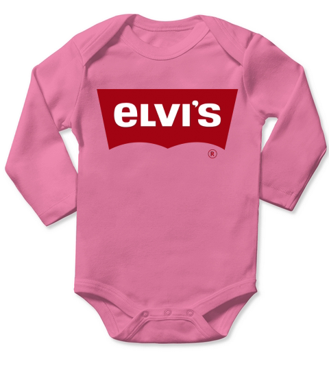 ELVIS - Levis Style Logo Long Sleeve Baby One-Piece