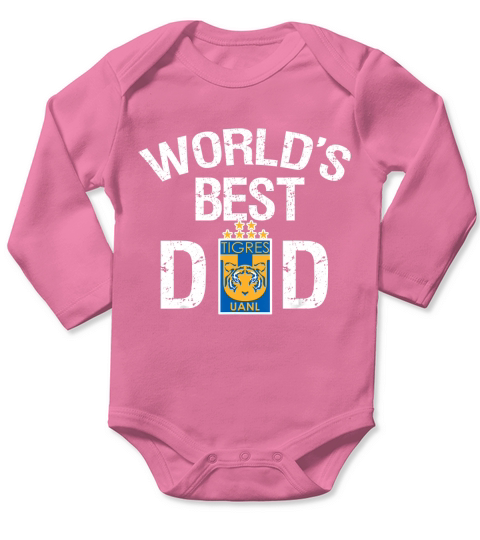 FC Tigres UANL Mexico Worlds Best Dad Fathers Day Gift Long Sleeve Baby One-Piece