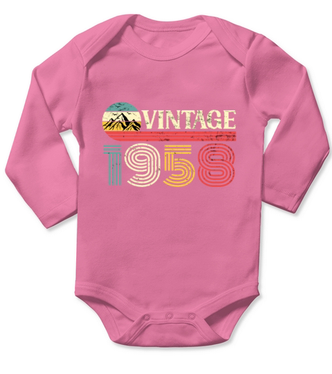 Funny Birthday Born in 1958 Limited Edition Long Sleeve Baby One-Piece