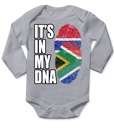 Gambian And South African Mix Heritage DNA Flag Long Sleeve Baby One-Piece