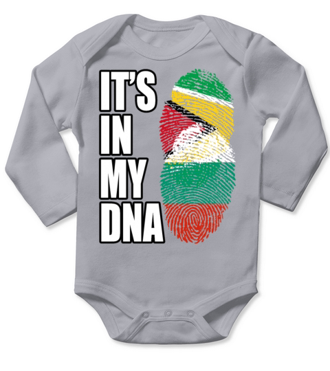 Guyanese And Bulgarian Mix Heritage DNA Flag Long Sleeve Baby One-Piece