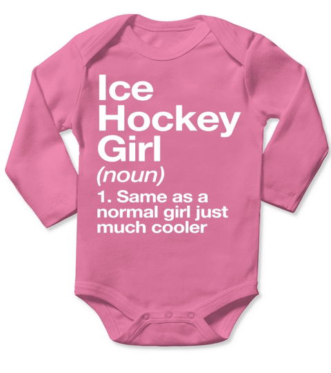 Ice Hockey Girl Definition Long Sleeve Baby One-Piece
