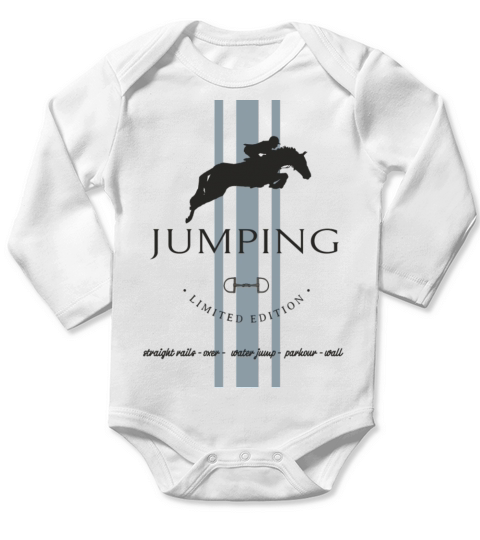 jumping horse show - vintage Long Sleeve Baby One-Piece