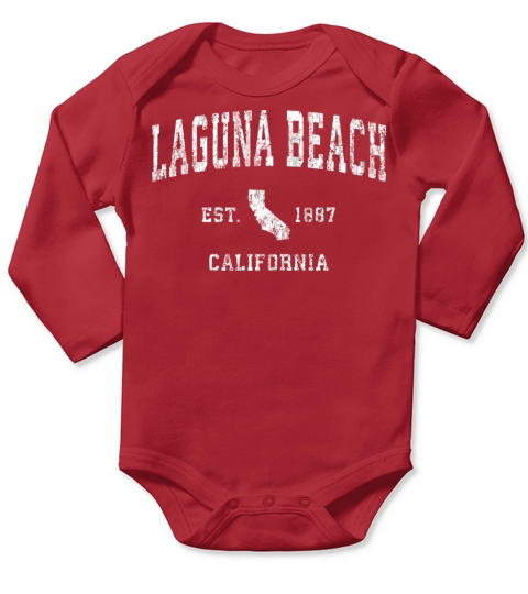 Laguna Beach California Ca Vintage Athletic Sports Long Sleeve Baby One-Piece