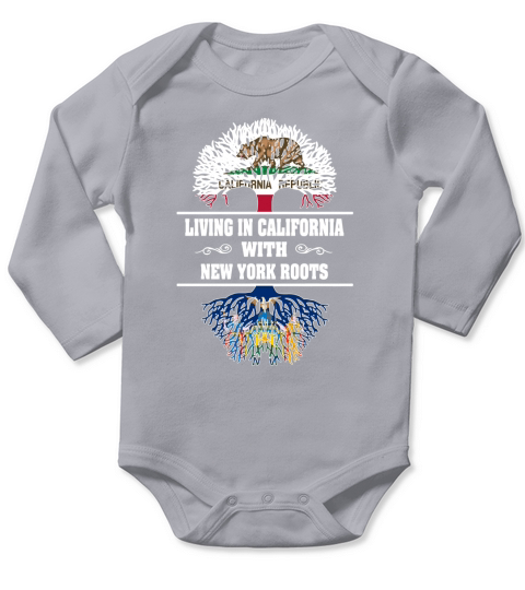 LIVING IN CALIFORNIA WITH NEW YORK ROOTS Long Sleeve Baby One-Piece