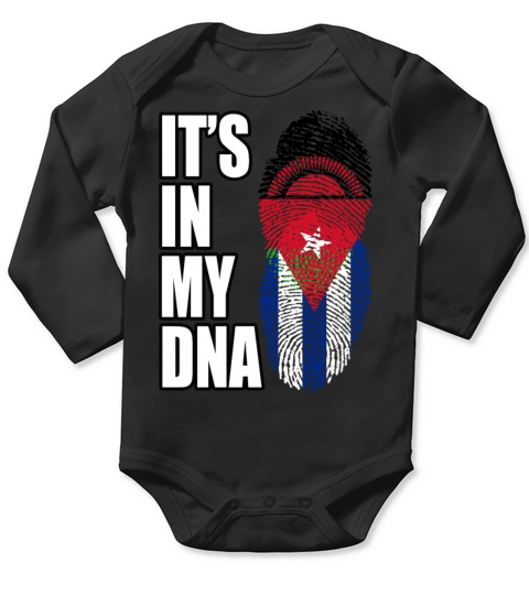 Malawian And Cuban Mix Heritage DNA Flag Long Sleeve Baby One-Piece