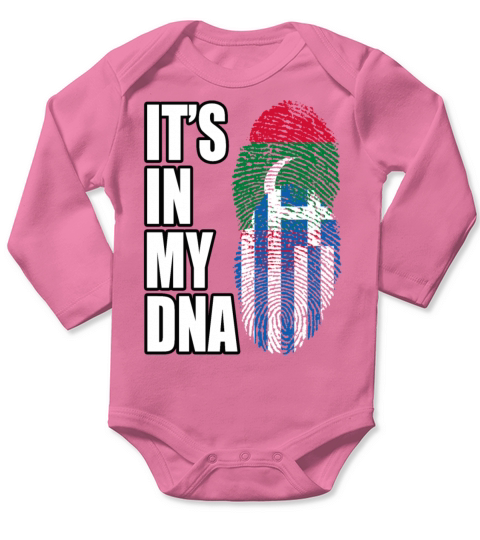 Maldivian And Greek Mix Heritage DNA Flag Long Sleeve Baby One-Piece