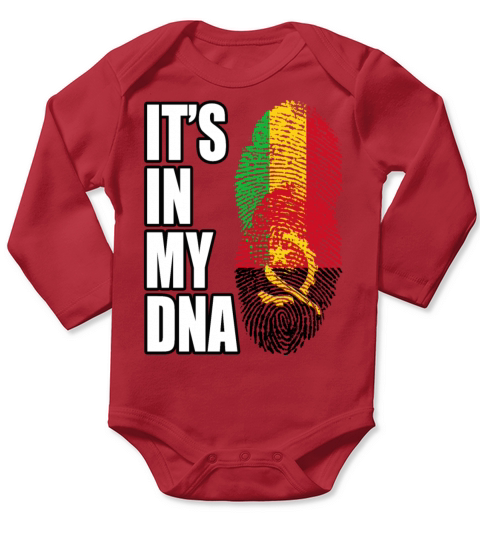 Malian And Angolan Mix Heritage DNA Flag Long Sleeve Baby One-Piece