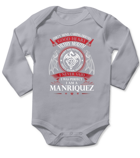 MANRIQUEZ Good Heart Name Shirts Long Sleeve Baby One-Piece
