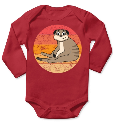 Meerkat Lovers Retro Gift Funny Animals Long Sleeve Baby One-Piece