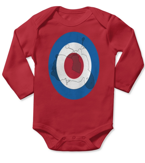 Mod scooter and target Long Sleeve Baby One-Piece