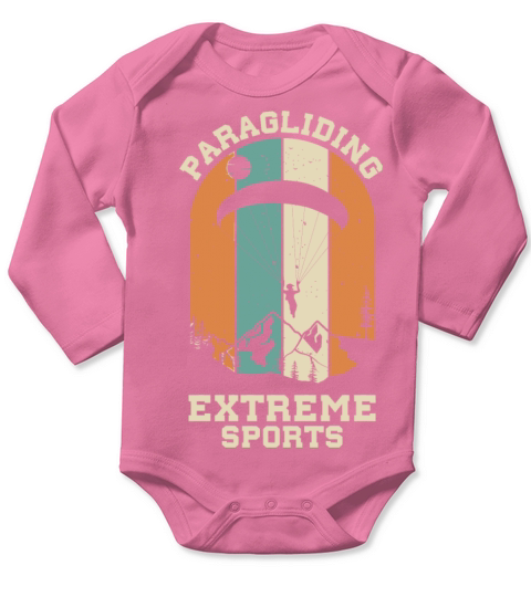Paragliding extreme sports design vintage retro Long Sleeve Baby One-Piece