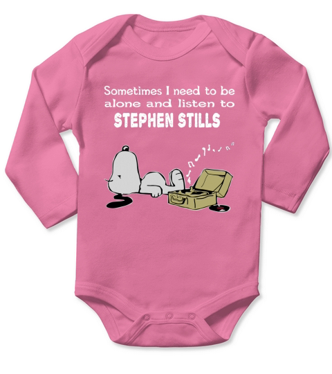 Sometimes I need to be alone and listen to Stephen Stills Long Sleeve Baby One-Piece