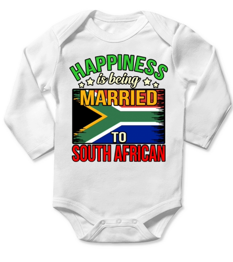 South Africa Flag Vintage Long Sleeve Baby One-Piece
