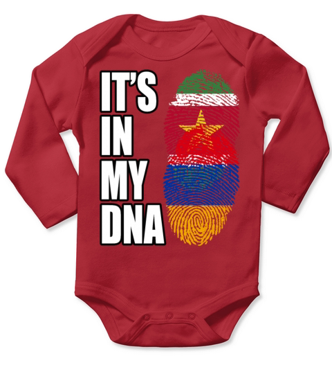 Surinamese And Armenian Vintage Heritage DNA Flag Long Sleeve Baby One-Piece