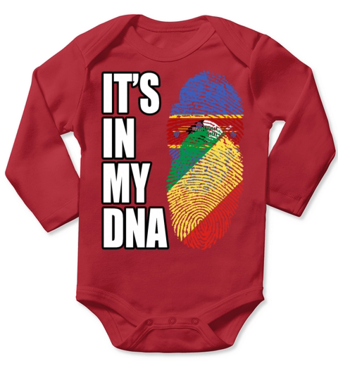 Swazi And Congolese Republic Vintage Heritage DNA Long Sleeve Baby One-Piece