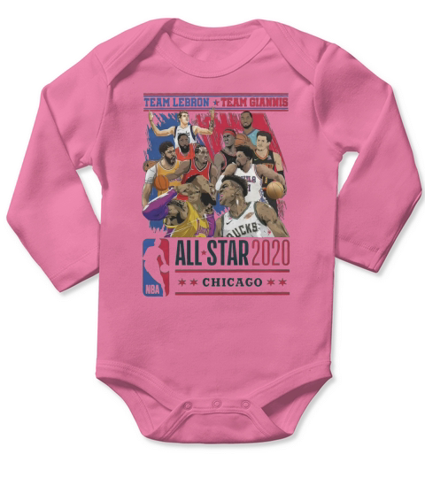 Team Lebron And Team Giannis All Star 2020 Chicago shirt Long Sleeve Baby One-Piece
