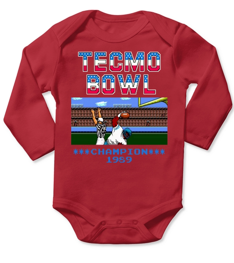 Tecmo Bowl Champion 1989 Long Sleeve Baby One-Piece