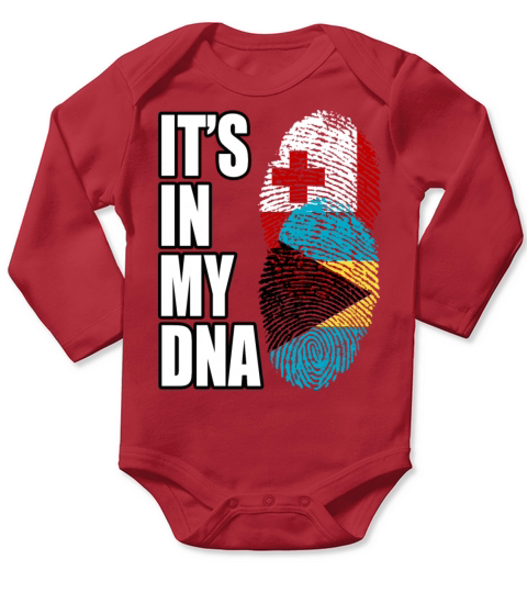 Tongan And Bahamian Mix Heritage DNA Flag Long Sleeve Baby One-Piece