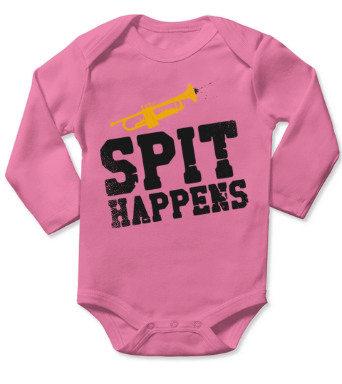 Trumpet Player Pun Vintage Spit Long Sleeve Baby One-Piece