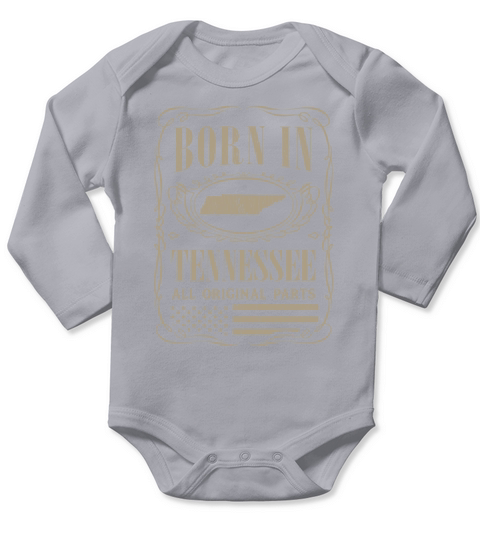 Vintage America US States Born Tennessee Long Sleeve Baby One-Piece