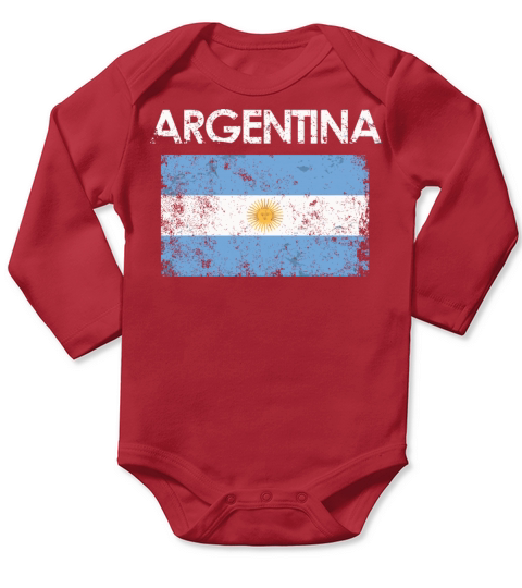 Vintage Argentina Argentinian Flag Pride Long Sleeve Baby One-Piece