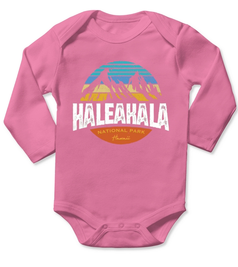 Vintage Haleakala National Park Hawaii Pullover Hoodie Long Sleeve Baby One-Piece