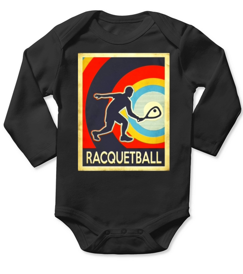 Vintage racquetball Tshirt Long Sleeve Baby One-Piece