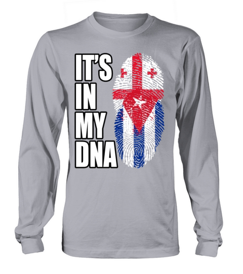 Georgian And Cuban Mix Heritage DNA Flag Long sleeved Unisex