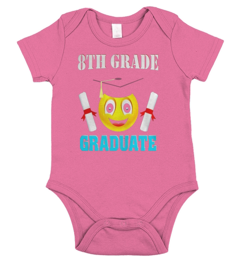 8TH Grade Graduate With Cute Emoji Graduation T-Shirt Gift Short Sleeve Baby One-Piece