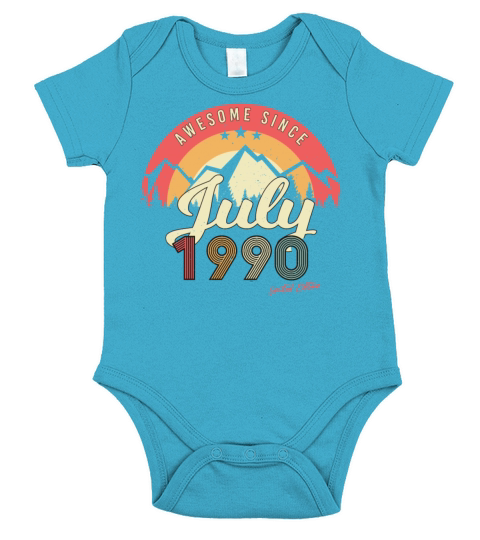 Best Year In July 1990 Short Sleeve Baby One-Piece