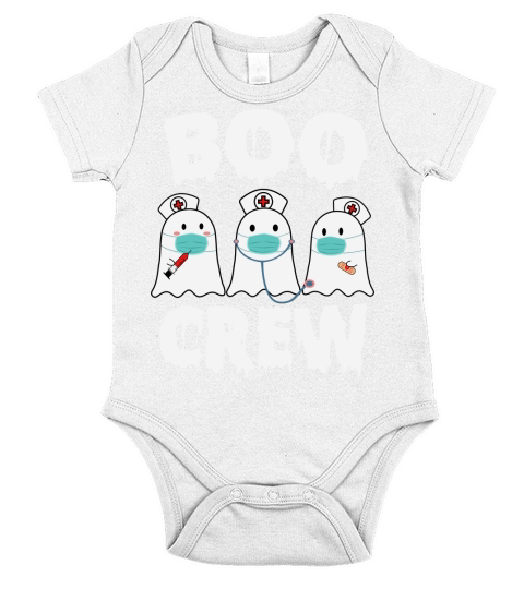 Boo Crew Nurse Halloween Ghost Costume Short Sleeve Baby One-Piece