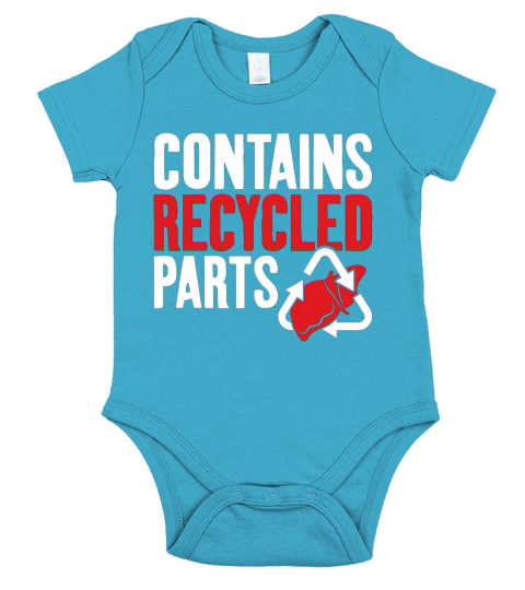 Contains Recycled Parts Liver Transplant Survivor shirt Short Sleeve Baby One-Piece