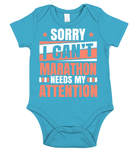 Cool Funny Marathon Needs Attention Mrathoner Joke Short Sleeve Baby One-Piece