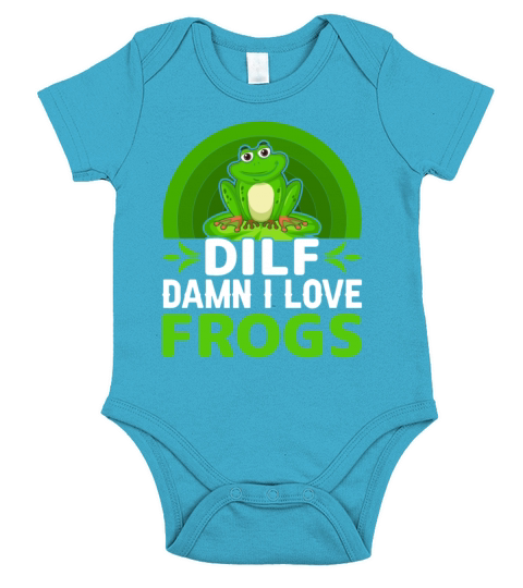 DILF Damn I Love Frogs - Retro Frog Lover Funny Short Sleeve Baby One-Piece