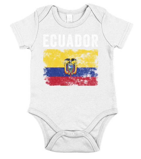 Ecuador Flag Distressed Ecuadorian Flag Short Sleeve Baby One-Piece